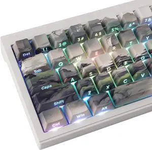 JOMKIZ PBT Keycaps,135 Keys Mecha Dye Sublimation Cherry Profile Keycaps Japanese Keycap Set for Cherry MX Switches ASIN Layout Mechanical Keyboards