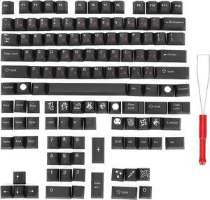 128 Key PBT Keycap Set, Ergonomic Design, Oil Resistant, Non Fade, Personalized Samurai Theme, Universal Fit for Mechanical Keyboards, Includes Keycap Puller