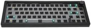 65% Gaming Keyboard DIY Kit, 67 Keys Hot Swappable Gasket Mount PCB Mounting Plate Mechanical Keyboard with RGB Multimedia Knob Triple Mode, Switch Key Puller (Black)