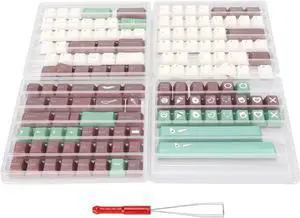 PBT Keycaps Set, Cherry Height DIY Gaming Keycaps, 143 Keys with 5 Sided Sublimation Technology, English Layout for Mechanical Keyboard
