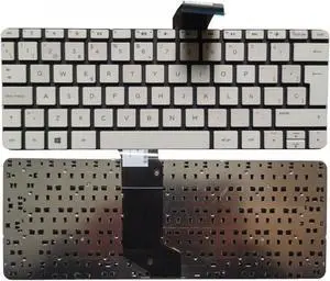 Spanish Keyboard Compatible with 11-R 11-R010NR 11-R014WM 11-R015WM 11-R020NR 11-R092NR in White and Black No Frame Design(White)