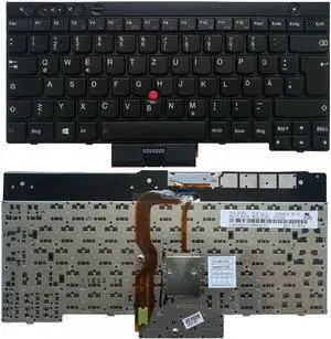 German Keyboard Compatible with T530 T530i T430 T430s X230 W530 L430 L530 Black No Backlight