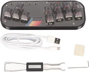 Fighting Box Keyboard for Hitbox Mini Controller, Features Silent Mechanical Switches, Multiple SOCD Modes, Flexible Input Options, Low Latency ABS Material
