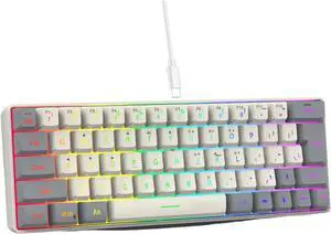 GMBYLBY Gaming Mechanical Keyboard Blue Backlits 63 Key Corded Office Keyboard LED Gaming Keyboard for Computer Laptop