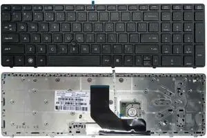 US Keyboard Replacement Compatible with 8560p 8570p 8560b 6560b 6565b 6560p with Pointing Stick Compatible with Similar Models(Black)