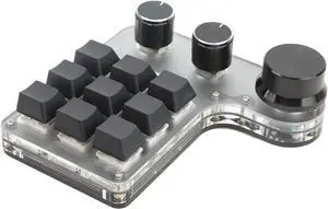 Mini Keypad 9 Keys 3 Knob RGB Programmable Mechanical Keyboard for Gaming Office Media