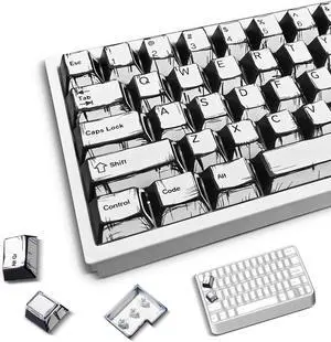 Retro PBT Keycaps - White Japanese Manga Keycaps Set, 141 Keys Cherry Profile Dye-Sub Custom Keycap, Minimalist Style Key caps for 60%, 65%, 75%, 100% Cherry MX Mechanical Keyboard