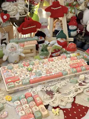 Christmas Wish Keycaps Customized Kit Mechanical Keyboard Keycaps Cute Keycaps Girls Style Office Literature Creation