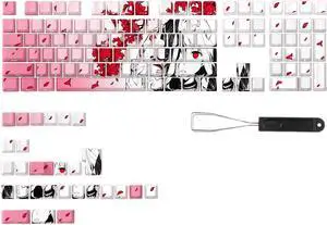 XEGZLH Side Engraving Backlit Keycaps 136 Key Full Set, Cartoon Girl Keycap for Mechancial Keyboard Enhances Night Typing