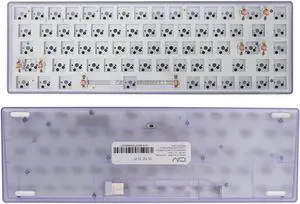 68 Keys Modular Mechanical Keyboard, Wired Gaming Keyboard DIY Kit, 65% Layout, Switch Hot Swap, with Bottom Silencer, Custom Gaming Keyboard(White)(Purple)