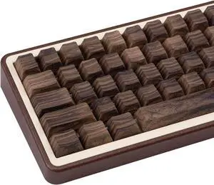 TIMSEKER 131 Keys Custom Cherry Profile PBT Keycaps, Walnut Grain Design, Side Print, LED Compatible, for Mechanical Keyboards