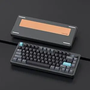 Sequin XQT F75 Tir-Mode 75% Mechanical Gaming Keyboard,Programmable,RGB Backlit,80 Keys Hot Swappable,8000 mAh Battery,Gray(Matcha Latte Switch)