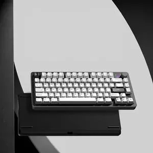 Sequin XQT F75 Tir-Mode 75% Mechanical Gaming Keyboard,Programmable,RGB Backlit,80 Keys Hot Swappable,4000 mAh Battery,Black(Lemon Grapes Switch)