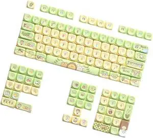 Cartoon Keycaps 120keys Lovely Animal Theme Keycap Sublimations Keycap Set for 68/75/84/98/100/104/108 Layouts