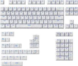 135Keys Original Height Keycaps Transparents Line Keycap Set Front Print Backlits Key Caps for Mechanical Keyboards