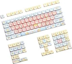 Ubxvamm Keycaps Cartoon Animal Theme 120Keys Lovely Keycap for 68/75/84/98/100/104/108 Mechanical Keyboards