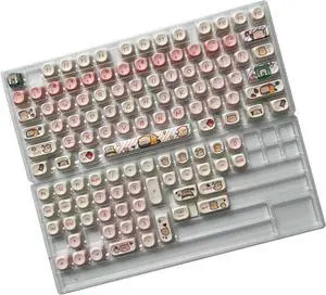Ubxvamm 118Keys Pigs Themed Keycaps Dye Sublimation Height Keycap for Switches Mechanical Keyboards