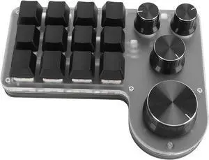 Hot Swappable Custom Keyboard,12 Keys Mechanical Red Switch Wired USB Adjustable Knob, or Wired USB, Acrylic Material