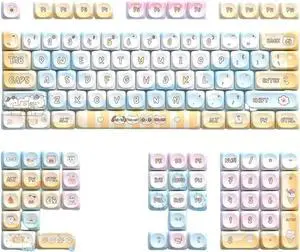 YUGSHNKFC Keycaps Cartoon Animal Theme 120Keys Lovely Keycap for 68/75/84/98/100/104/108 Mechanical Keyboards