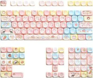YUGSHNKFC Keycaps Cartoon Animal Theme 120Keys Lovely Keycap for 68/75/84/98/100/104/108 Mechanical Keyboards