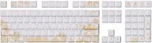 PLCPDM 135/108Pieces Double Shots Keycaps Embroidery Pattern with Backlit Keycaps Set for Mechanical Keyboards