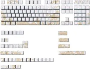 PLCPDM 146/136Keys Keycaps Customs Platinums Embroidery Keycap Set Side Print Backlit Key Caps for Mechanical Keyboard