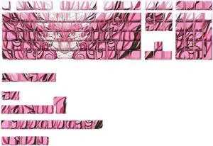 PLCPDM Side Engraving Backlit Keycaps 136 Key Full Set, Cartoon Dragon Keycap for Mechancial Keyboard Enhances Night Typing