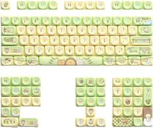 YUGSHNKFC Keycaps Cartoon Animal Theme 120Keys Lovely Keycap for 68/75/84/98/100/104/108 Mechanical Keyboards