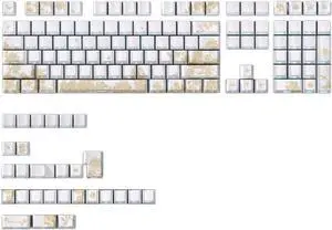 PLCPDM 146/136Keys Keycaps Customs Platinums Embroidery Keycap Set Side Print Backlit Key Caps for Mechanical Keyboard