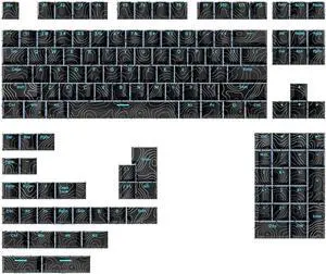PLCPDM 135Keys Original Height Keycaps Transparents Line Keycap Set Front Print Backlits Key Caps for Mechanical Keyboards