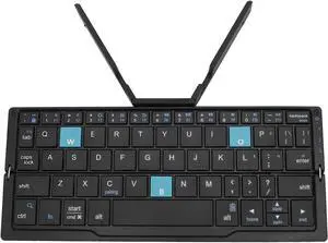 Foldable Bluetooth Keyboard - Folding Cordless Portable Keyboard, Folding Bluetooth Keyboard for Business Travel, Compact Keyboard for Tablet Smartphone Laptop PC (Black Gray)