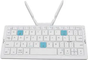 Foldable BT Keyboard, Folding Portable Keyboard, Supports 3 Devices to Connect, Rechargeable Folding Portable Keyboard Android Tablet Phone Laptop (Silver White)