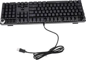 DOITOOL RGB Backlit Mechanical Keyboard Multimedia Dial Wired Office Keyboard for Gaming Ergonomic 104 Keys