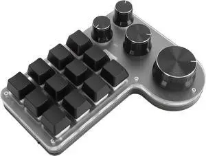 Macro Pad Macro Keyboard, Programmable Keypad Customized 12 Keys Mini Mechanical Gaming Keyboard, One Handed Keyboard Micro Keyboard Macropad 4 Knobs