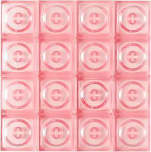 Original Blocks Bricks Keycap Transparent Frosted Keyboard Key Cap Low Profile Key Caps for Mechanical Keyboard61/87/108/104/96 Large Full Set of Keycaps (Full Set of 131keys,Pink Clear)