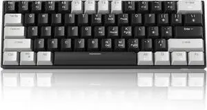 60% Mechanical Gaming Keyboard,Mixed Color Keycaps Gaming Keyboard with Linear Red Switches, Detachable Type-C Cable Mini Keyboard with Blue LED Light for PC/Laptop