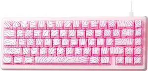 HITIME x XVX M67 Topographic Wired Gaming Keyboard with IMD Tech Keycaps, QMK/VIA 60 Percent Keyboard Custom, Creamy Mechanical Key Board Gasket, RGB Hot Swappable, Stellar White(JadeStone)