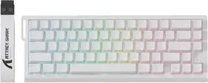 ATTACK SHARK X68PRO HE 60% Wireless Rapid Trigger Gaming Keyboard with Adjustable Actuation,8K Polling Rate,Hall Effect Magnetic Switch,Hot-Swap,RGB Backlit,BT/2.4GHz/Wired,for FPS Games-White