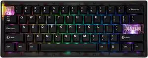 CIDOO QK61 V2 VIA Programmable 60% Compact Keyboard, USB-C/BT5.0/2.4Ghz Wireless, Hot Swappable Custom Mechanical Keyboard with Gasket Mounted, PC Plate, 3000mAh Battery for Win/Mac (Black)