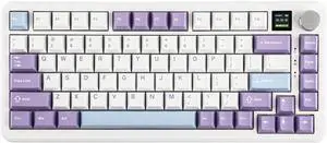 MechLands AJAZZ AK820 MAX HE Hall Effect Magnetic Gaming Keyboard, Adjustable Actuation, 3 Modes Wireless Rapid Fast Keyboard with Screen & Knob, Creamy Gasket, RGB Backlight, NKRO for Win/Mac (White)