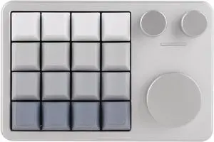 KiiBOOM Cybrix 16 VIA Programmable Macro Pad - 16 Keys + 3 Knobs, Type-C Wired Aluminum Numpad, Hot-Swappable PCB, RGB Backlight, Lightweight & Portable Numeric Keypad for Windows & Mac (Silver)