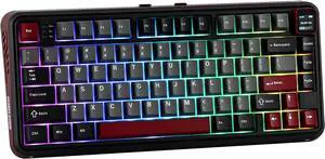 Vibe75 V2 75% Wireless Gaming Keyboard with Interchangeable Screen Module, Hot Swappable Creamy Mechanical Keyboard with Gasket Structure, BT5.0/2.4GHz/USB-C, 5-Layer Padding, RGB (Black)