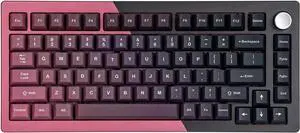 KiiBoom Loop 75 75% Full Aluminum Block Structure Mechanical Keyboard, QMK/VIA Programmable, BT5.0/2.4GHz/USB-C Wireless Gaming Keyboard, Gasket, FR4 Plate, RGB for Win/Mac (Red Black)