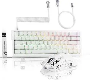 ATTACK SHARK X11 & X68 PRO HE Wireless Gaming Combo,Rapid Trigger Hall Effect Magnetic Switch 8K Keyboard,Ultra-Light 22K DPI PAW3311 Optical Sensor Mouse,RGB Backlit Tri-Mode with Coiled Cable-White