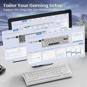 ATTACK SHARK X68PRO HE Rapid Trigger Magnetic Keyboard, Tri-Mode RGB, 8KHz Polling Rate, Adjustable Actuation, Magnetic Switches Wireless Gaming Keyboard with Coiled Cable for PC/Mac-White