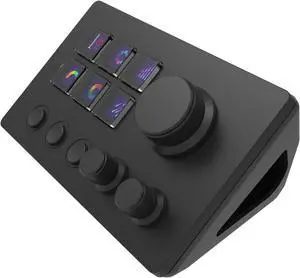 Studio Deck with Knobs, Stream Controller Trigger Actions in Apps Software for OBS for Twitch for YouTube, Custom Console for Photo and Video Editing, Live Streaming (Black)