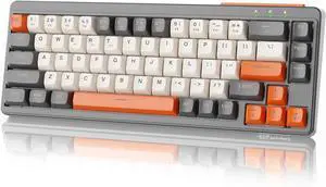 MANBASNAKE M68 Wireless Gaming Keyboard Bluetooth 5.0/2.4G Wireless/Type-C Wired Rechargeable Backlit Gaming Keyboard 67 Keys Ultra-Compact Keyboard for PC Laptop PS5 PS4 Xbox One Mac Glimmer