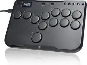 COSMOX Arcade Stick Leverless Controller P12: Leverless Arcade Stick with Turbo & Silent Low-Profile Switches, 12-Button Layout for PC/PS3/PS4/Switch Game with Lock Button Support & SOCD