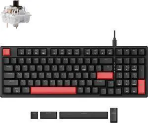 X5 Wired Gaming LED Backlight QMK/Launcher Mechanical Keyboard for Windows/Linux, Customize keymaps, Double-Shot keycaps, Keychron Mechanical Brown Switch, Perfect for Both Gaming and Work