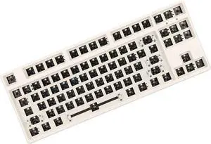 Mechanical Keyboard, 87 Keys RGB Keyboard, Gaming Keyboard with RGB Backlight ABS Aluminum Alloy Modular Mechanical Keyboard DIY Kit for for Android for PC Laptop External (White)